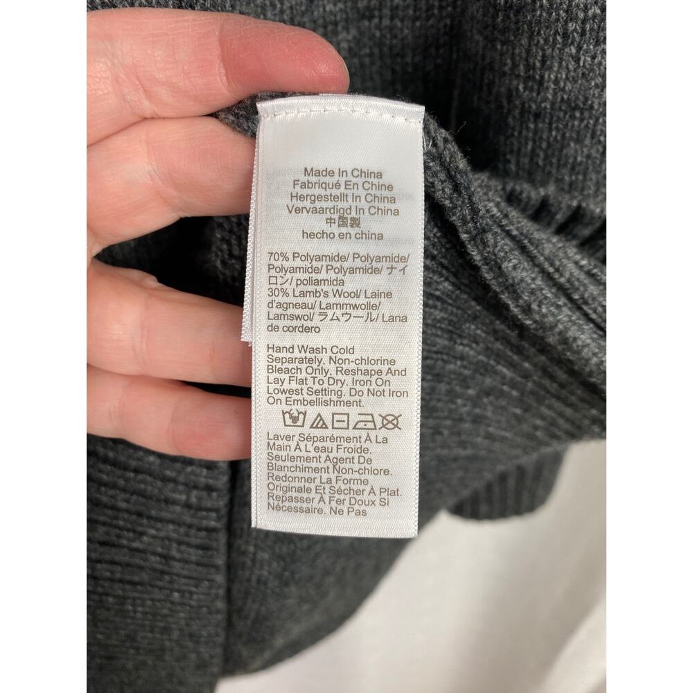J.Crew Collection Gray Fair Isle Embellished Wool Blend Sweater Dress Sz.XL NWT - Picture 15 of 16